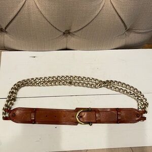 𝅺fabio Corti Leather/Chain Belt Made in Italy. Sz M